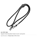 39937 - Double-Hook-Cord-Lanyard-Black-LN-001-BLK