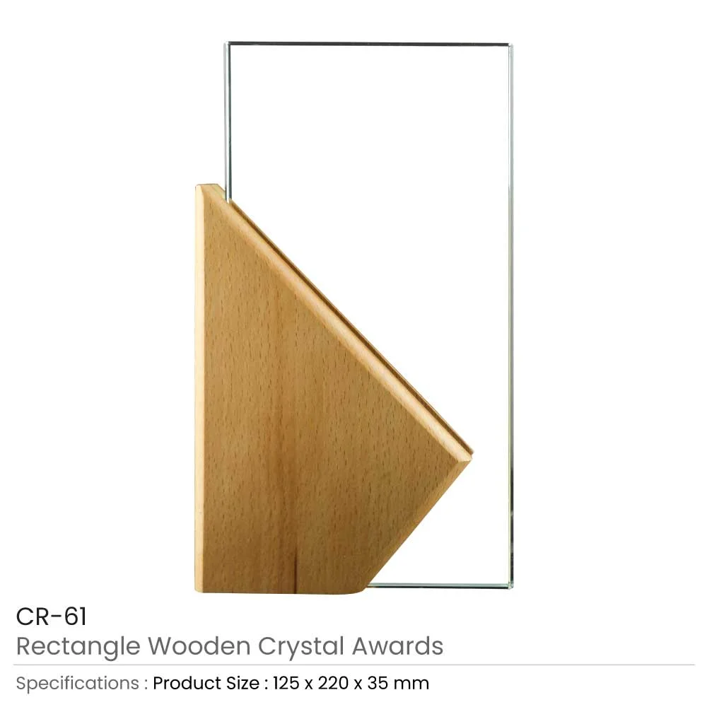 Rectangle Wooden Crystal Awards