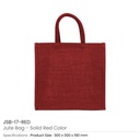 39812 - Reusable-Square-Jute-Bags-Red-JSB-17-RED