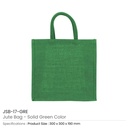 39812 - Reusable-Square-Jute-Bags-Green-JSB-17-GRE
