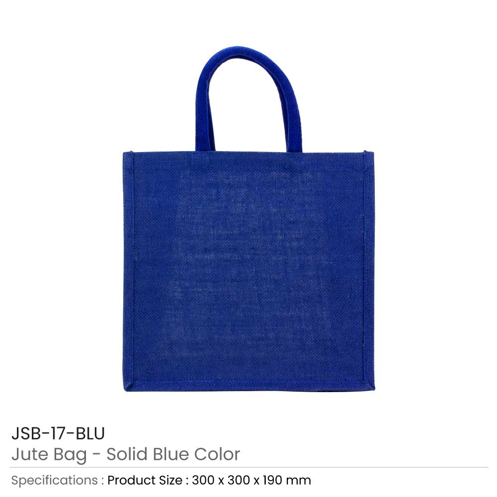 39812 - Reusable-Square-Jute-Bags-Blue-JSB-17-BLU