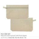 Cotton Pouch with front Zipper