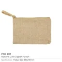 Natural Jute Zipper Pouch