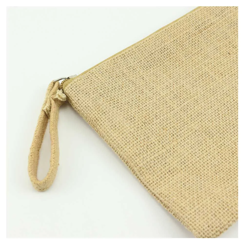 Natural Jute Zipper Pouch
