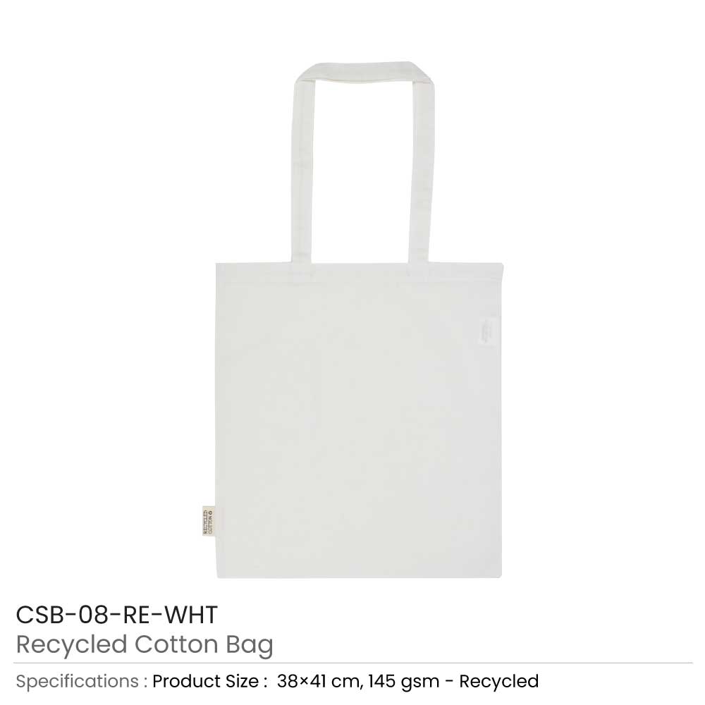 29675 - Recycled-Cotton-Bags-White-CSB-08-RE-WHT