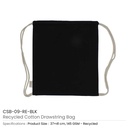 29677 - Recycled-Cotton-Drawstring-Bags-Black-CSB-09-RE-BLK