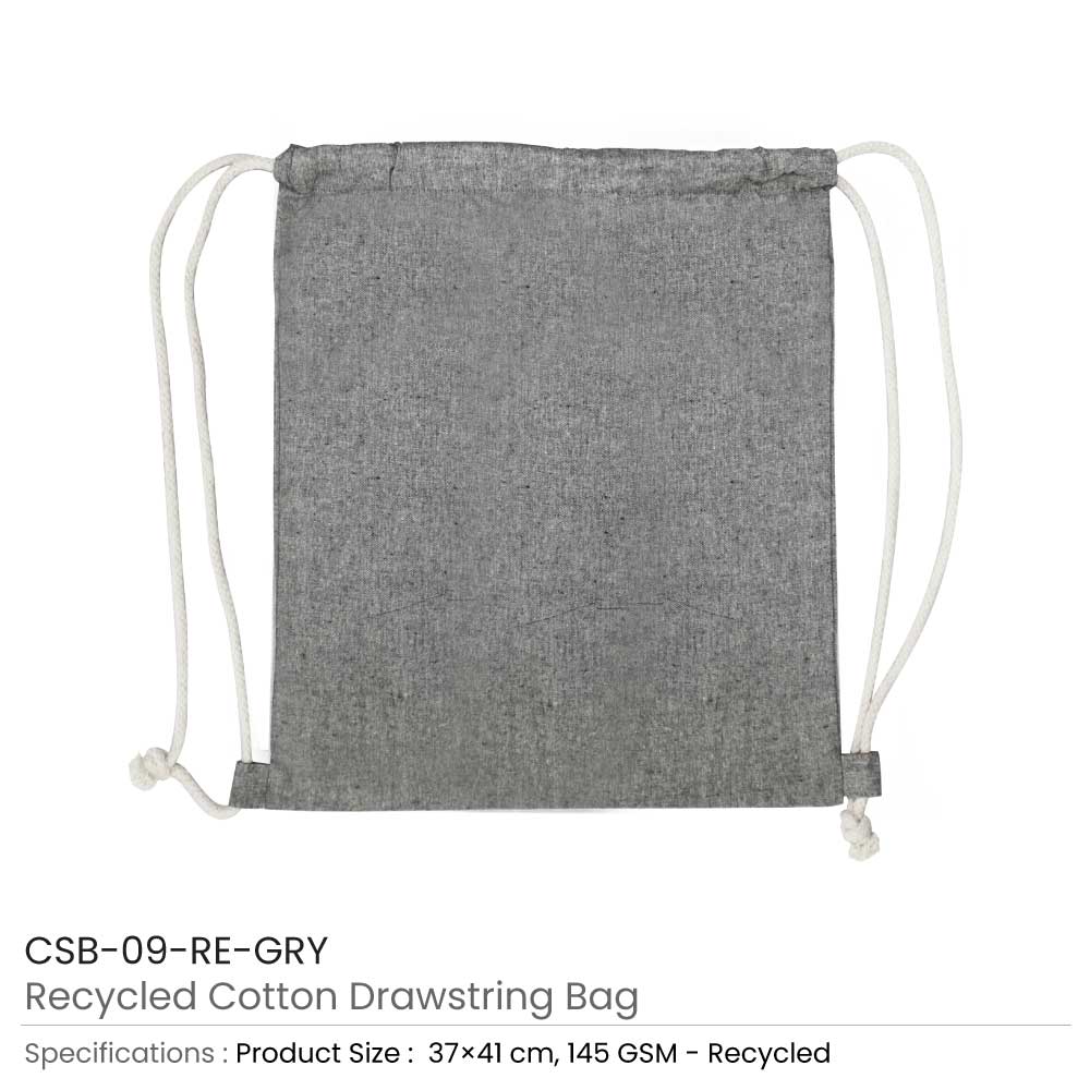 29677 - Recycled-Cotton-Drawstring-Bags-Grey-CSB-09-RE-GRY