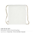 29677 - Recycled-Cotton-Drawstring-Bags-White-CSB-09-RE-WHT