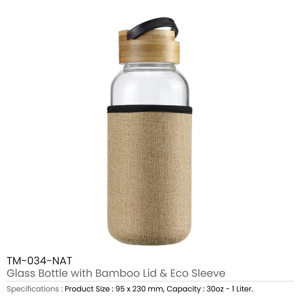 39411 - Glass-Bottle-with-Bamboo-Lid-TM-034-NAT-Details