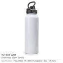 39221 - Stainless-Steel-Bottle-White-TM-040-WHT