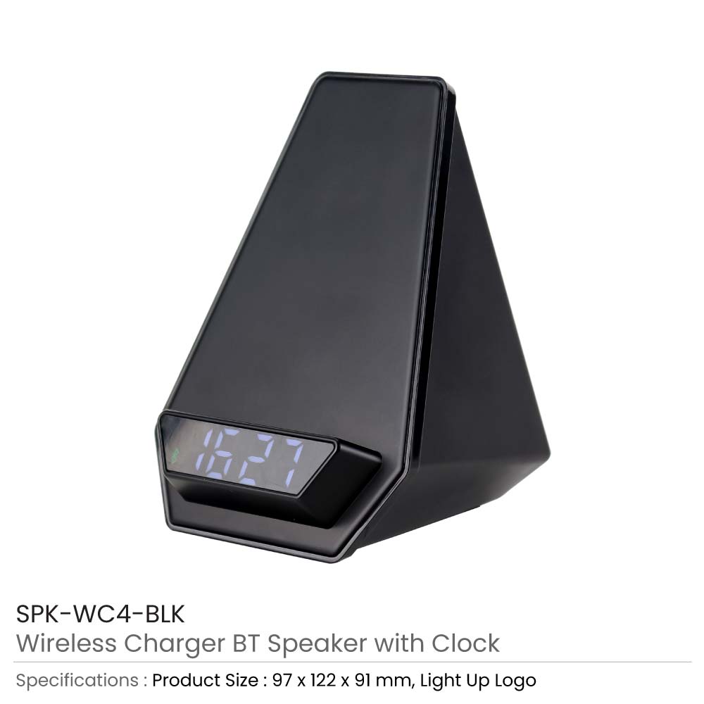 39366 - Wireless-Charger-BT-Speaker-with-CLock-SPK-WC4-Details
