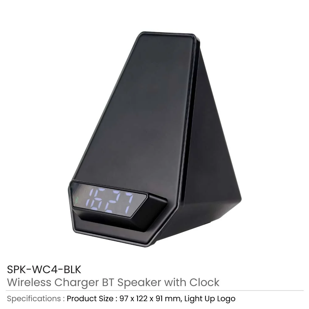 Wireless Charger BT Speaker with Clock