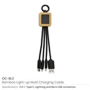 Bamboo Light Up Logo Multi-Charging Cables