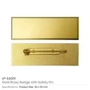 Gold Brass Badges with Safety Pin