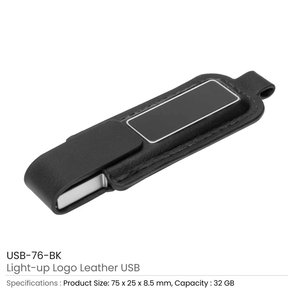 Light-Up Logo Leather USB 32GB