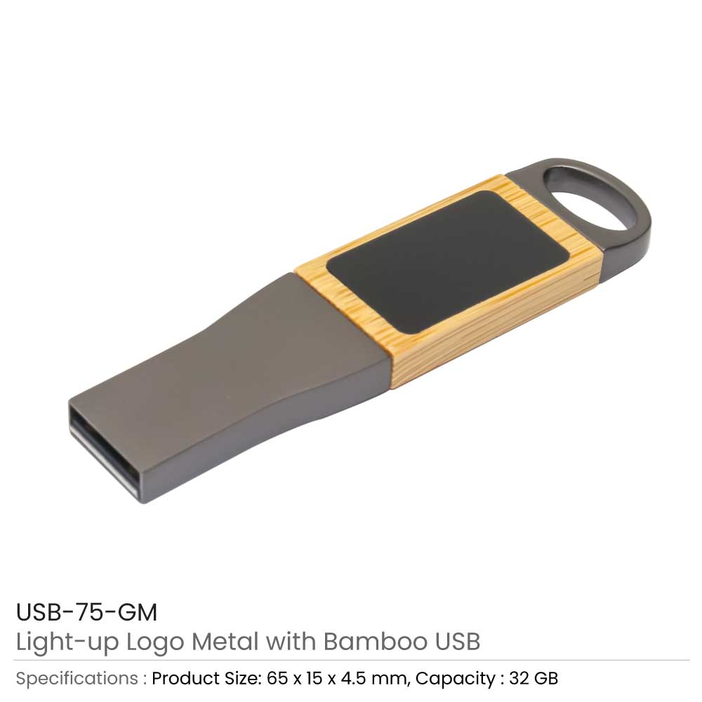 38948 - Light-Up-Logo-Metal-with-Bamboo-USB-75-GM