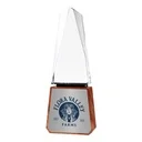 Tower Shaped Crystal Awards with Wooden Base