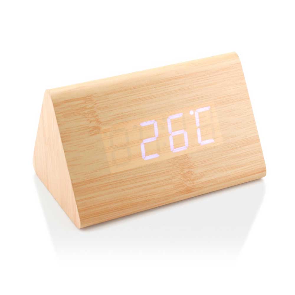 38014 - Triangular-Wooden-Desk-Clock-CLK-16-BM-Main
