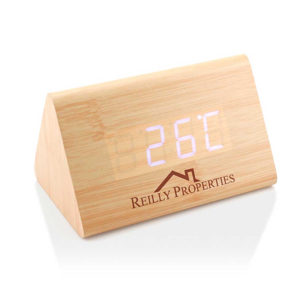 38014 - Branding-Triangular-Wooden-Desk-Clock-CLK-16-BM
