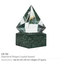 Diamond Shaped Crystal Awards with Marble Base