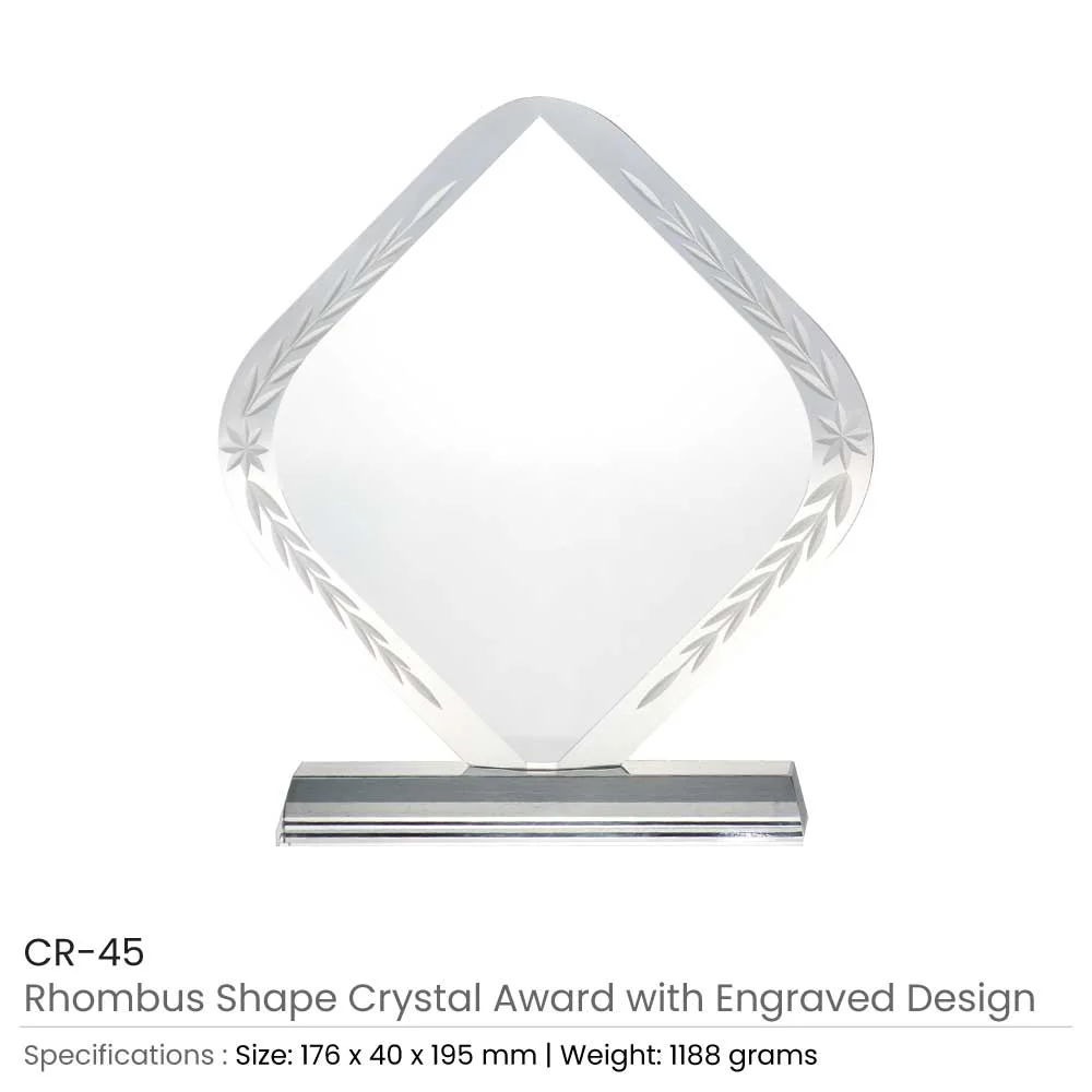 Rhombus Shaped Crystal Awards