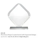 Rhombus Shaped Crystal Awards