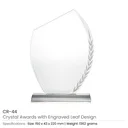 Crystal Awards with Engraved Leaf Design