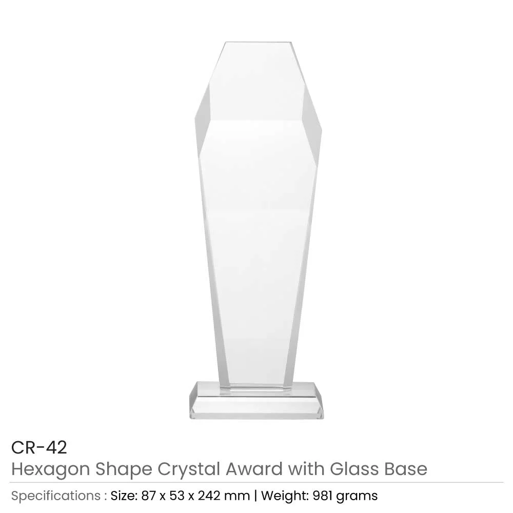 Hexagon Shaped Crystal Awards