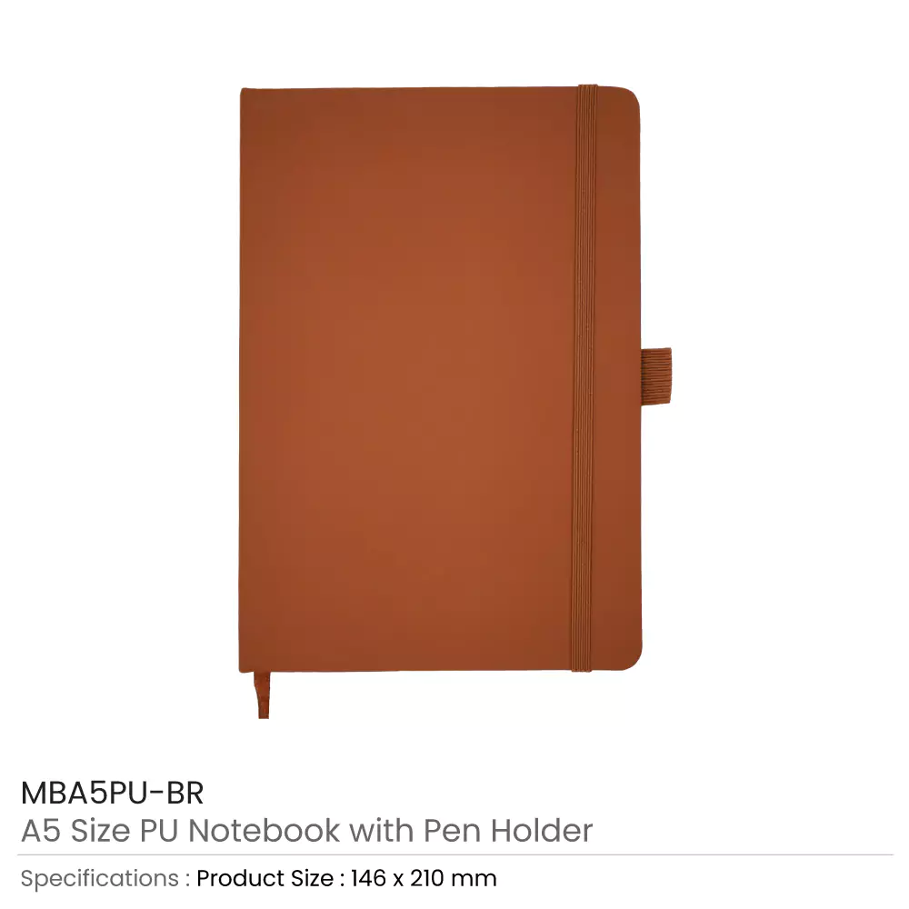 A5 PU Notebooks with Pen Holder
