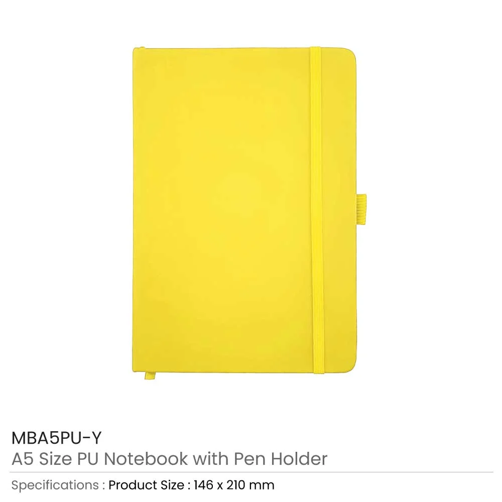 A5 PU Notebooks with Pen Holder