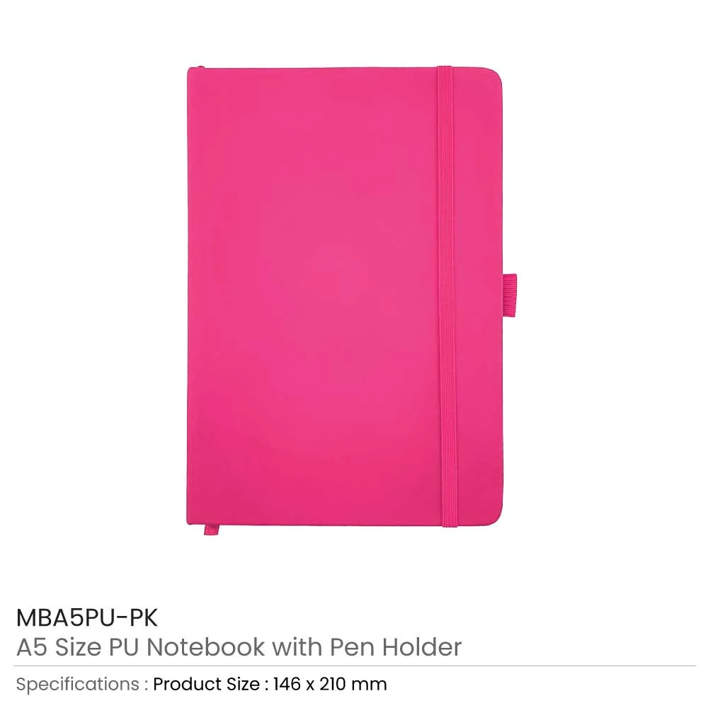 A5 PU Notebooks with Pen Holder