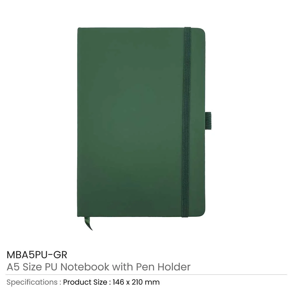 A5 PU Notebooks with Pen Holder
