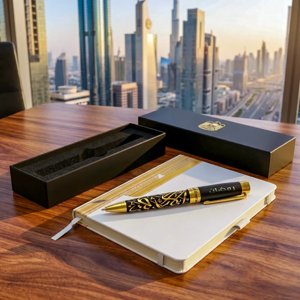 Emirati Prestige Metal Pens with Arabic Calligraphy & UAE Falcon Edition
