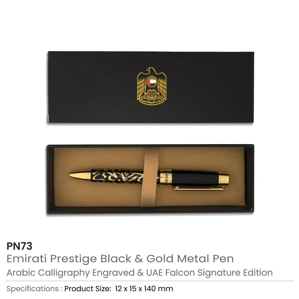 Emirati Prestige Metal Pens with Arabic Calligraphy & UAE Falcon Edition