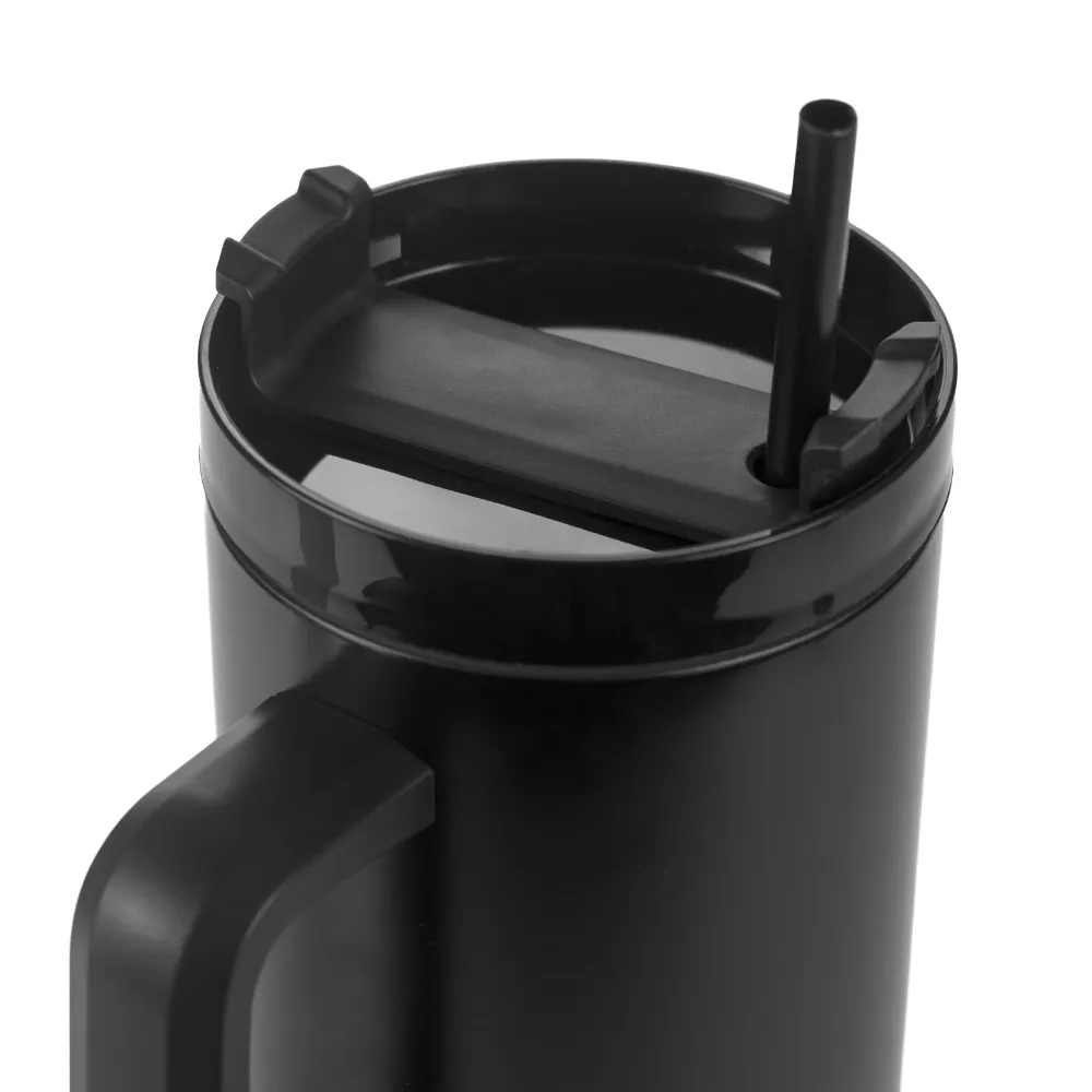 Tumblers with Handle and Straw in Stainless Steel 1200ml
