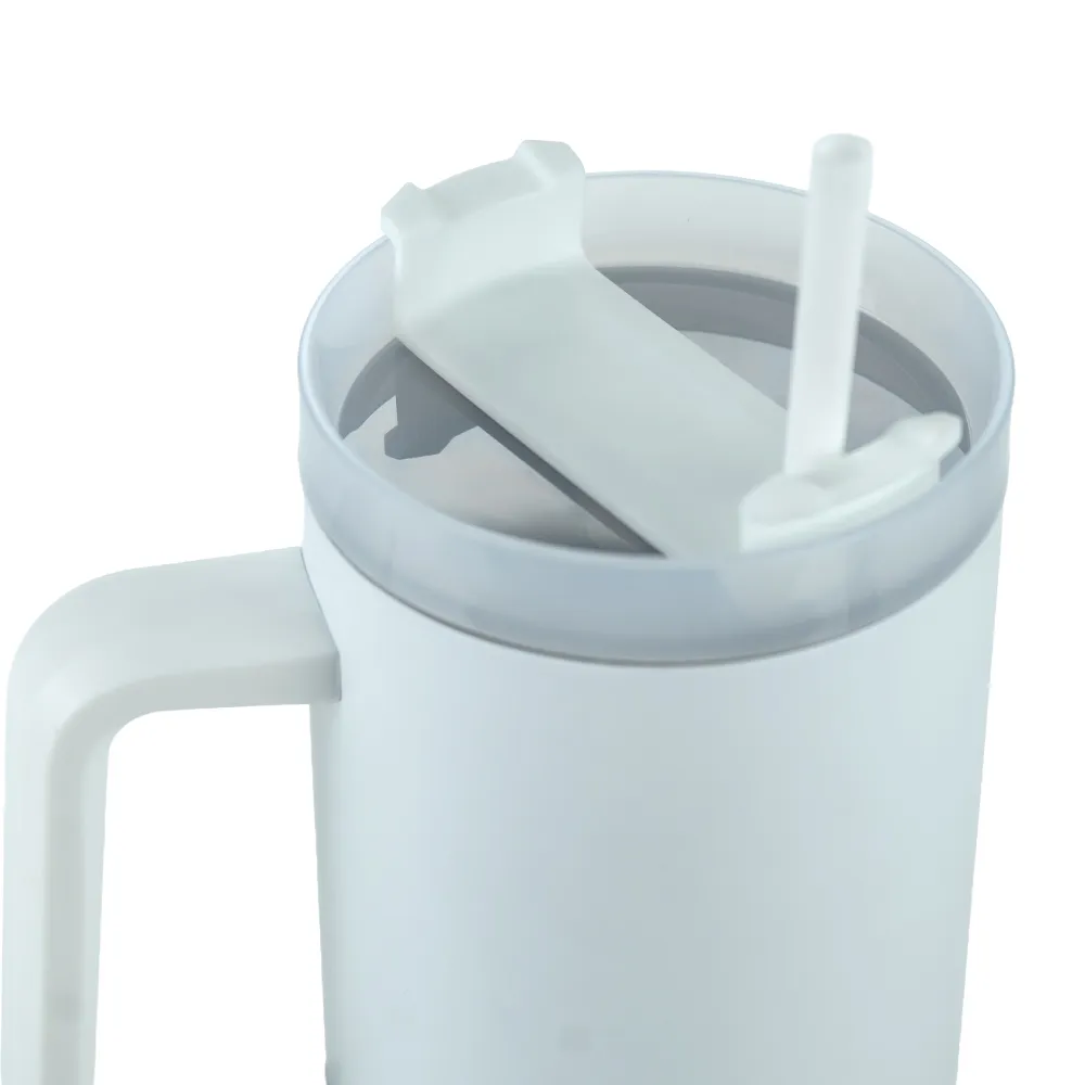 Tumblers with Handle and Straw in Stainless Steel 1200ml