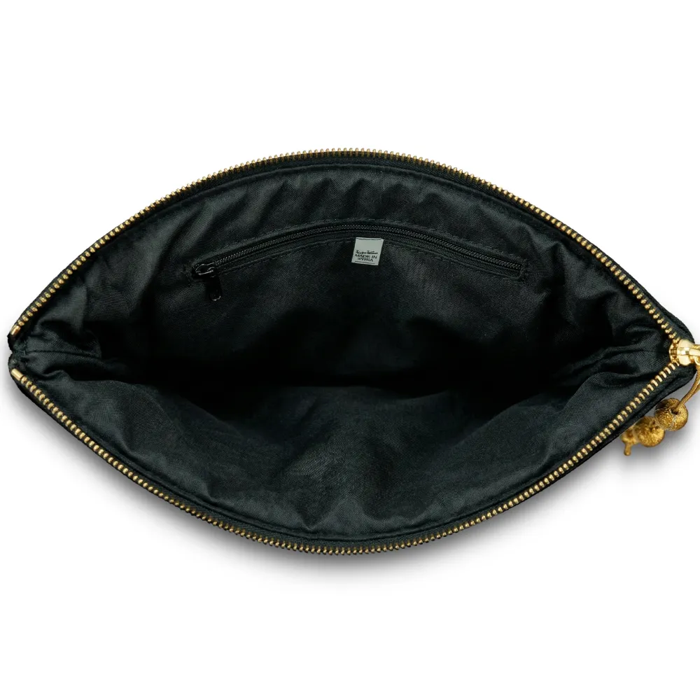Laptop Sleeve Zipper Pouch with Tassel and Arabic Bisht Design Embroidery