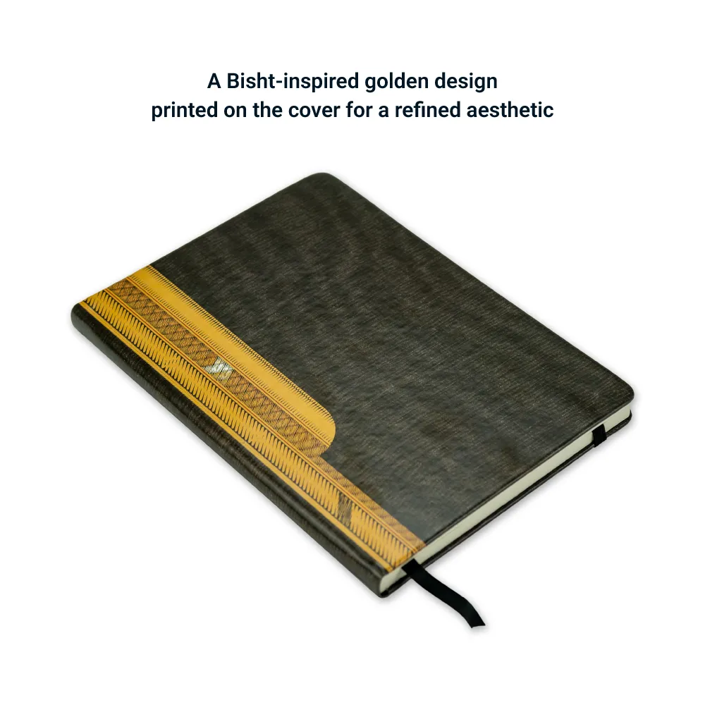 Arabic Bisht Style Notebooks — A5 Hard Cover with Elastic Band, Bookmark & Pen Holder