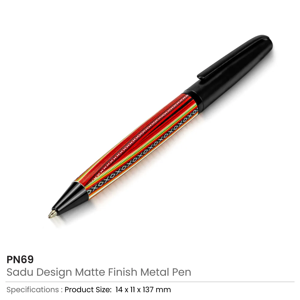 Sadu Design Metal Pens Matte Finish with Twist Action Mechanism and Blue Ink