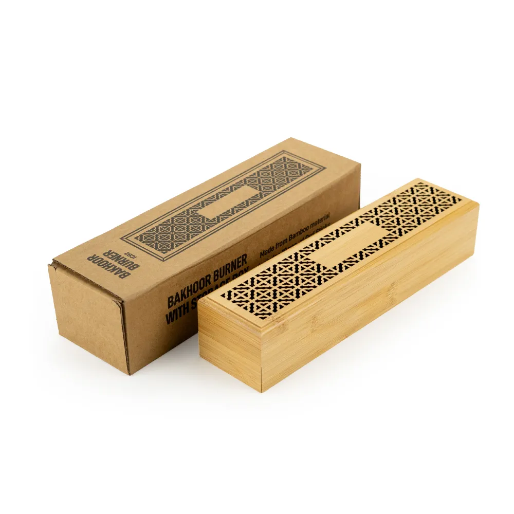 Wooden Incense Burner Holder with Drawer Includes 10 Pcs Oud Sticks