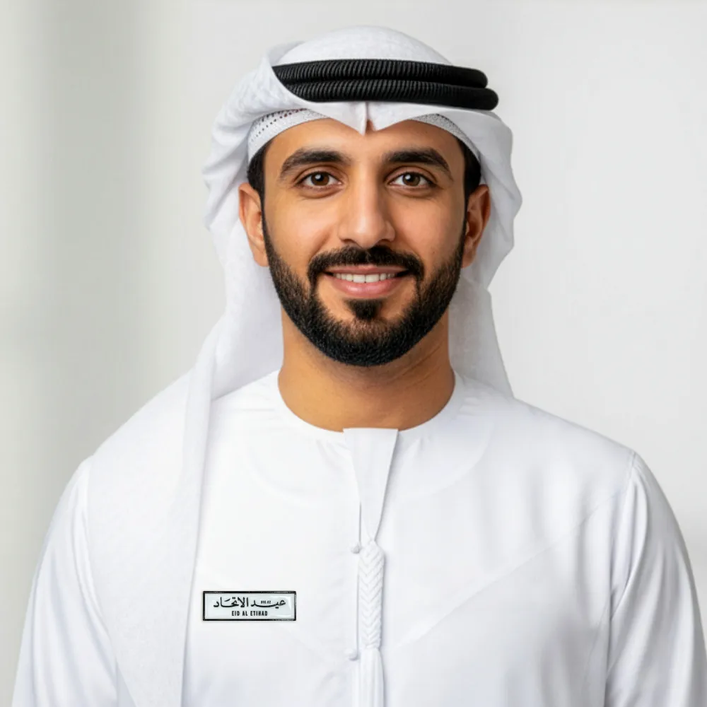 Eid Al Etihad Badges in Metal with Magnet Attachment