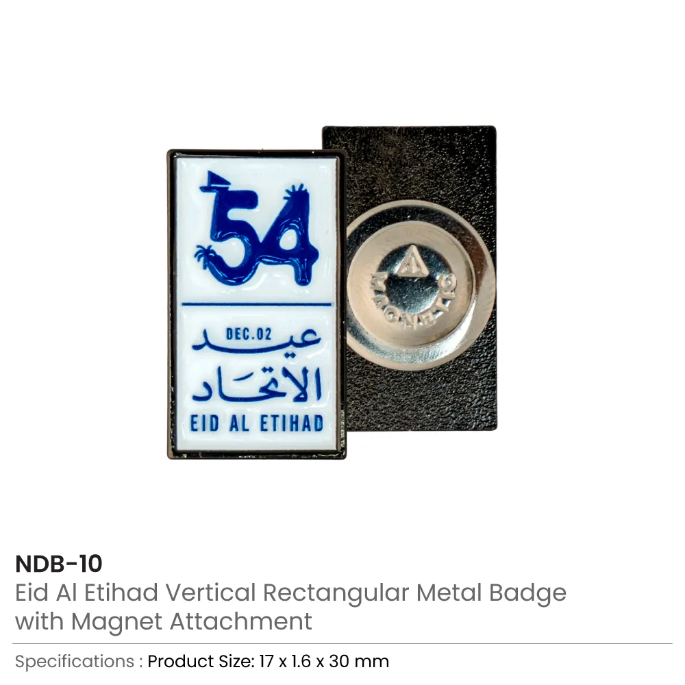 Eid Al Etihad Badges in Metal with Magnet Attachment