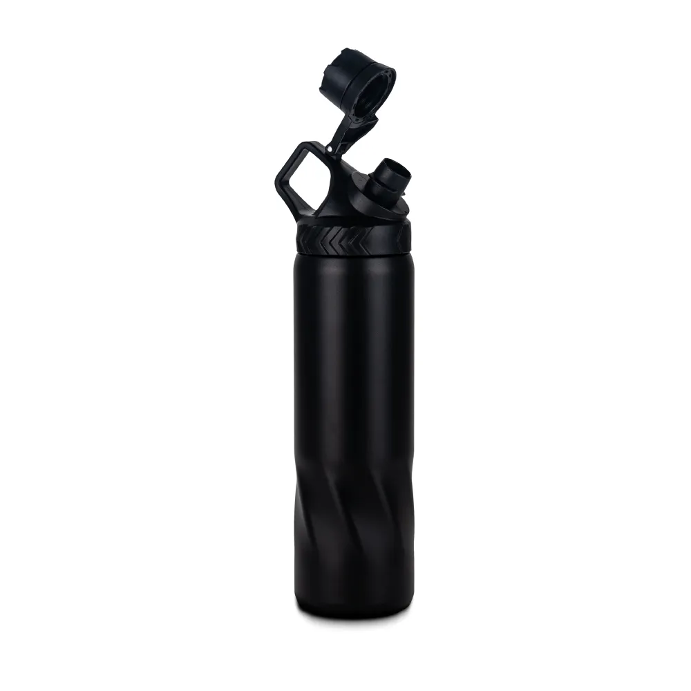 Stainless Steel Water Bottles in Black Matte, Double Wall, 620ml