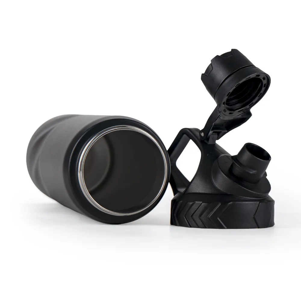 Stainless Steel Water Bottles in Black Matte, Double Wall, 620ml