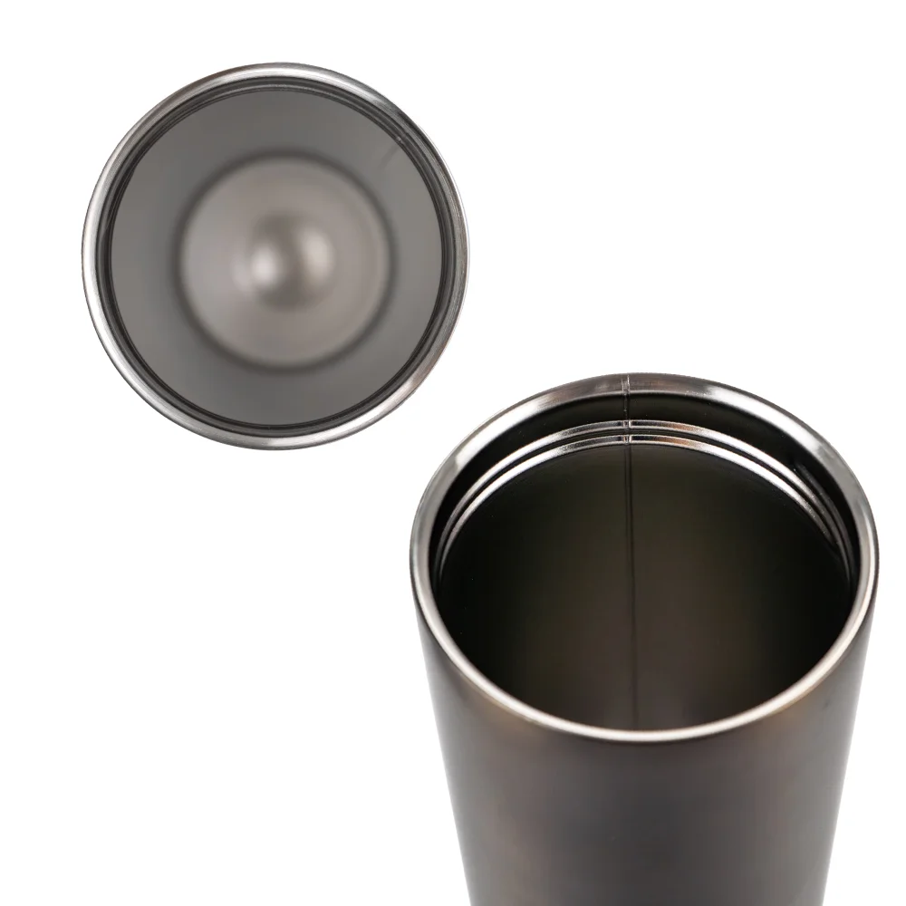 Double Wall SS Tumblers with Transparent Lid and Metal Straw - 500ml
