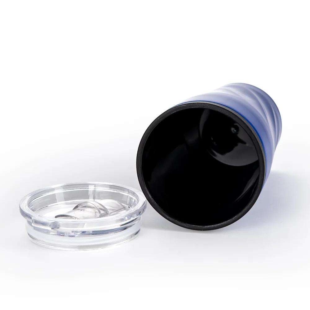 Double Wall SS Tumblers with PP Interior and Transparent Lid 580ml
