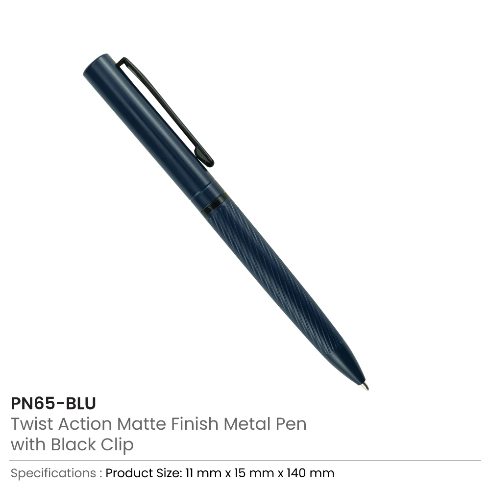 Metal Pens Twist Action Matte Finish and Black Clip