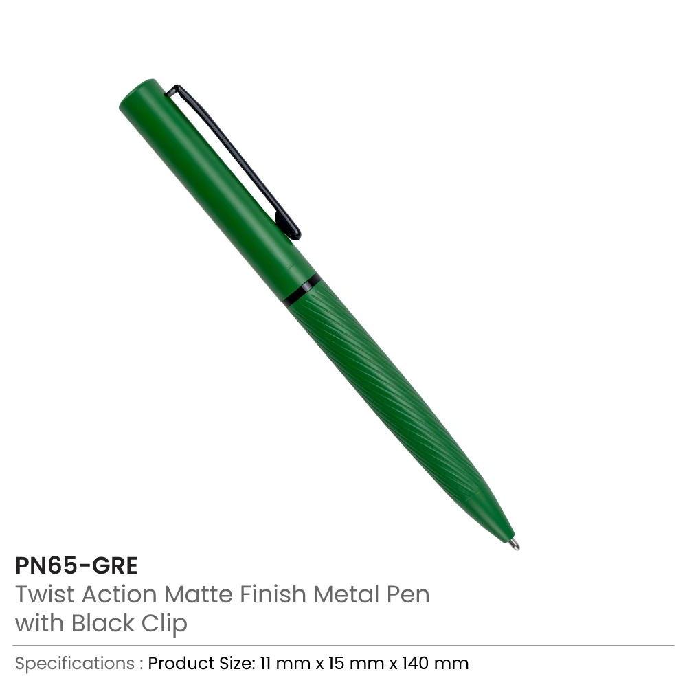 Metal Pens Twist Action Matte Finish and Black Clip