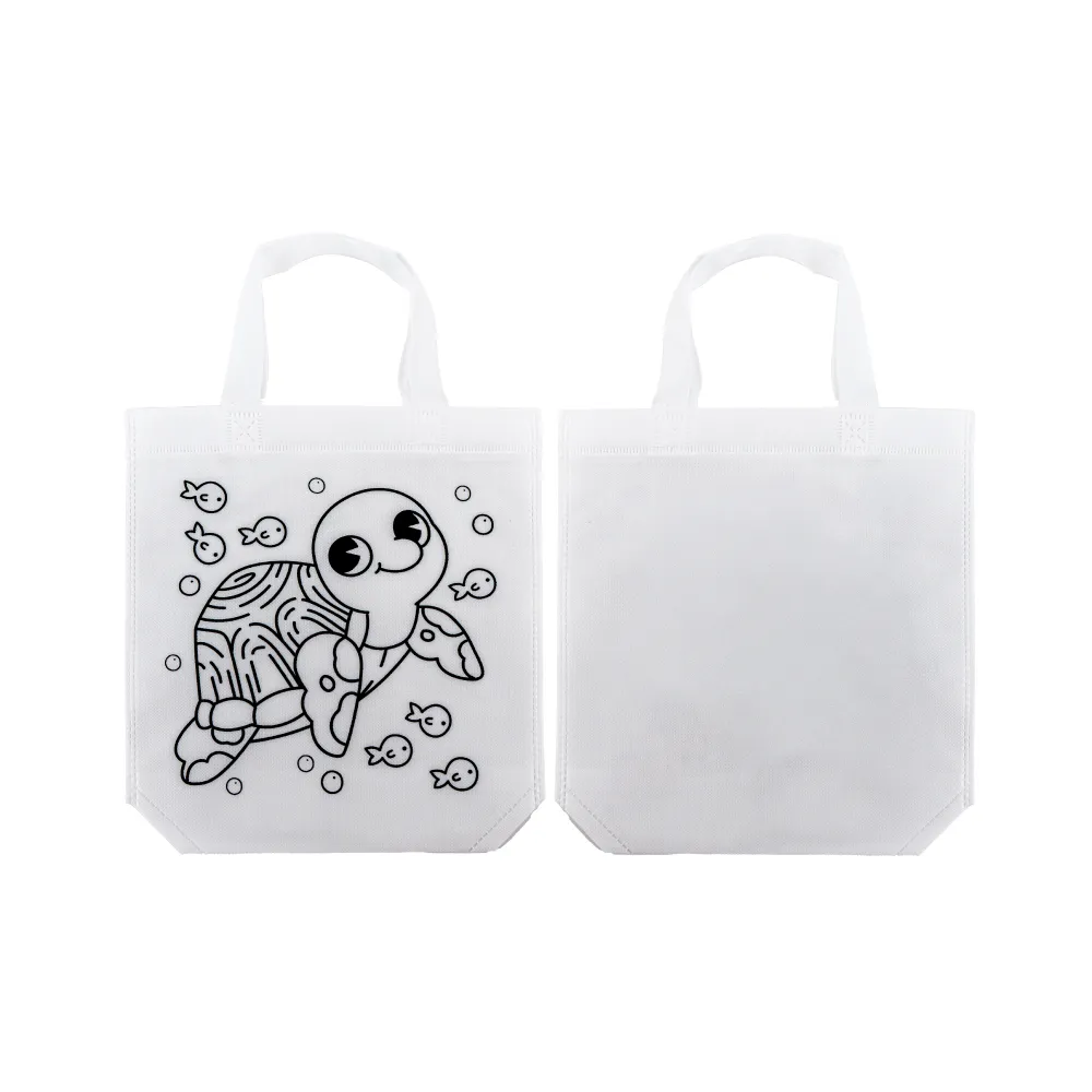Mini Non-woven Bags 100GSM with 4Color Markers & Imprinted Turtle Outline