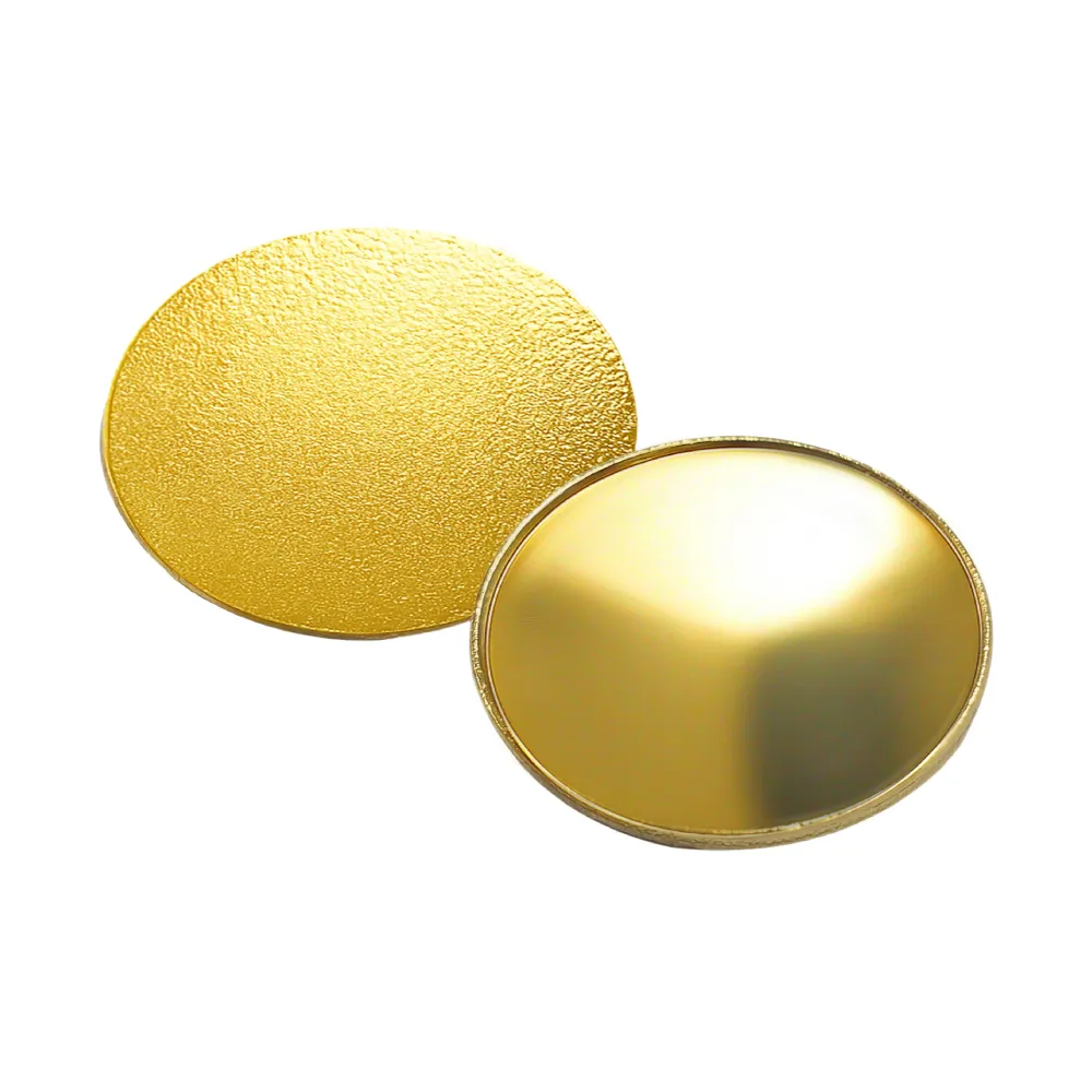 Gold Round Metal Badges with Magnet Attachment